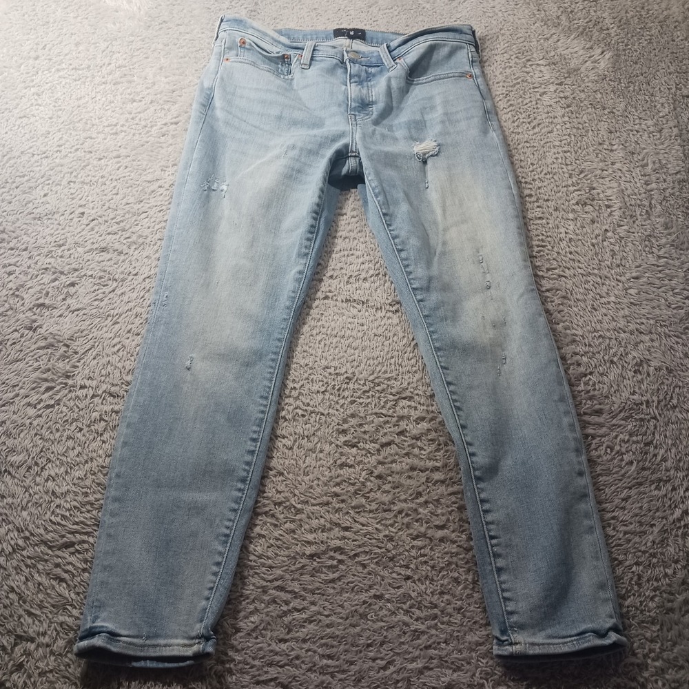 Lucky Brand Ava Skinny Mid Rise‎ Womens 10/30A Light Wash Distressed Jeans